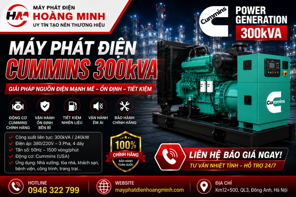 Máy Phát Điện Cummins 300kVA