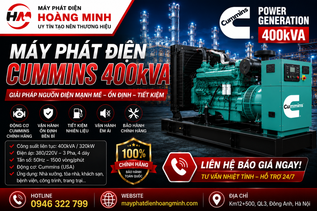 Máy Phát Điện Cummins 400kVA của MÁY PHÁT ĐIỆN HOÀNG MINH