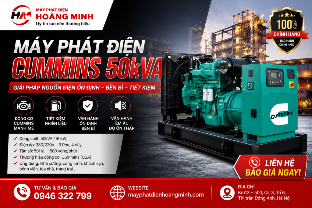 Máy Phát Điện Cummins 50kVA