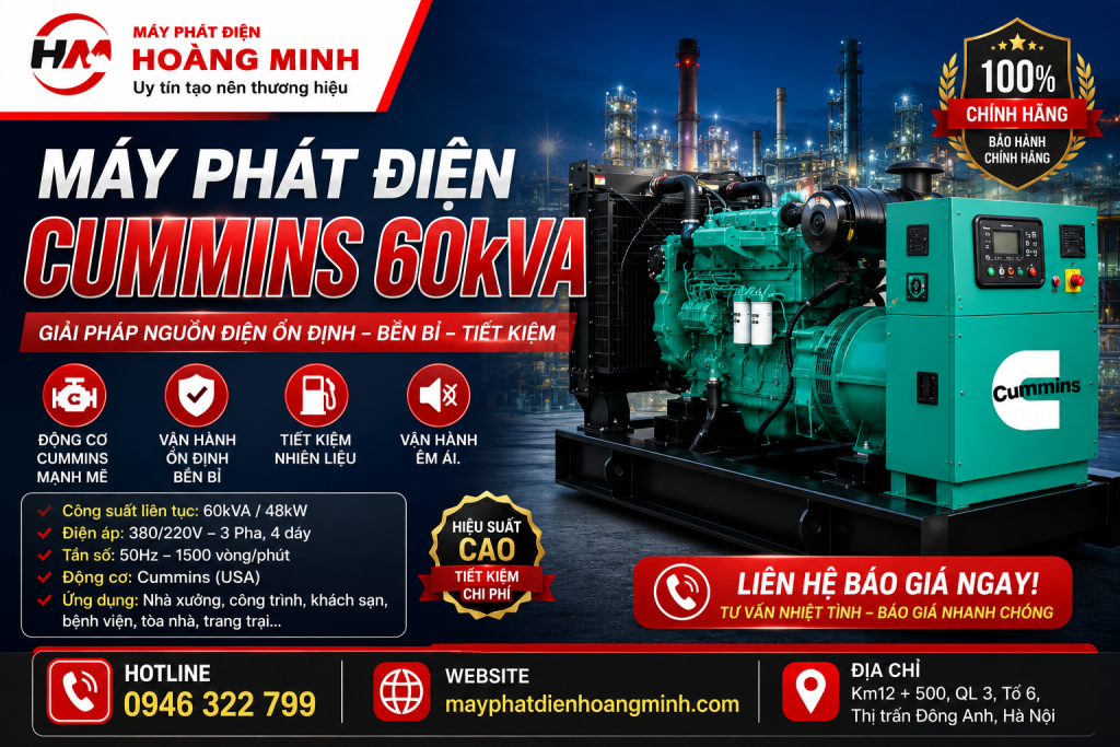 Máy Phát Điện Cummins 60kVA
