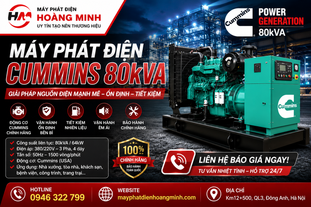 Máy Phát Điện Cummins 80kVA