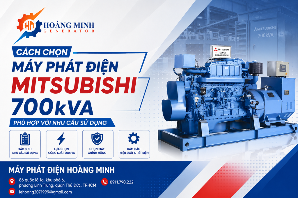 Cách chọn máy phát điện Mitsubishi 700kVA phù hợp