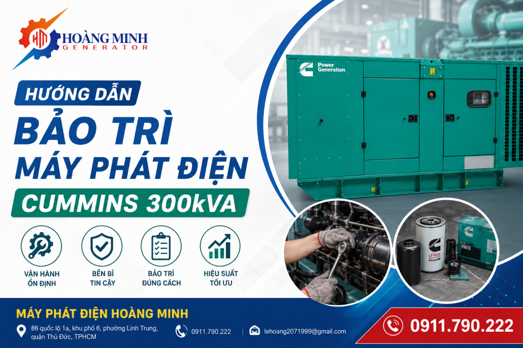 Hướng dẫn bảo trì máy phát điện Cummins 300kVA