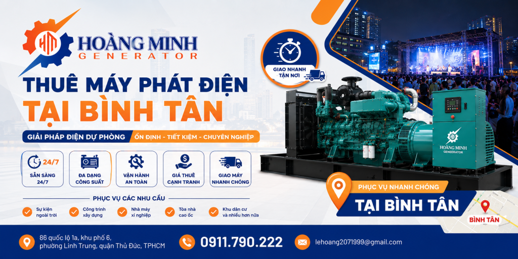 Thuê máy phát điện tại Bình Tân