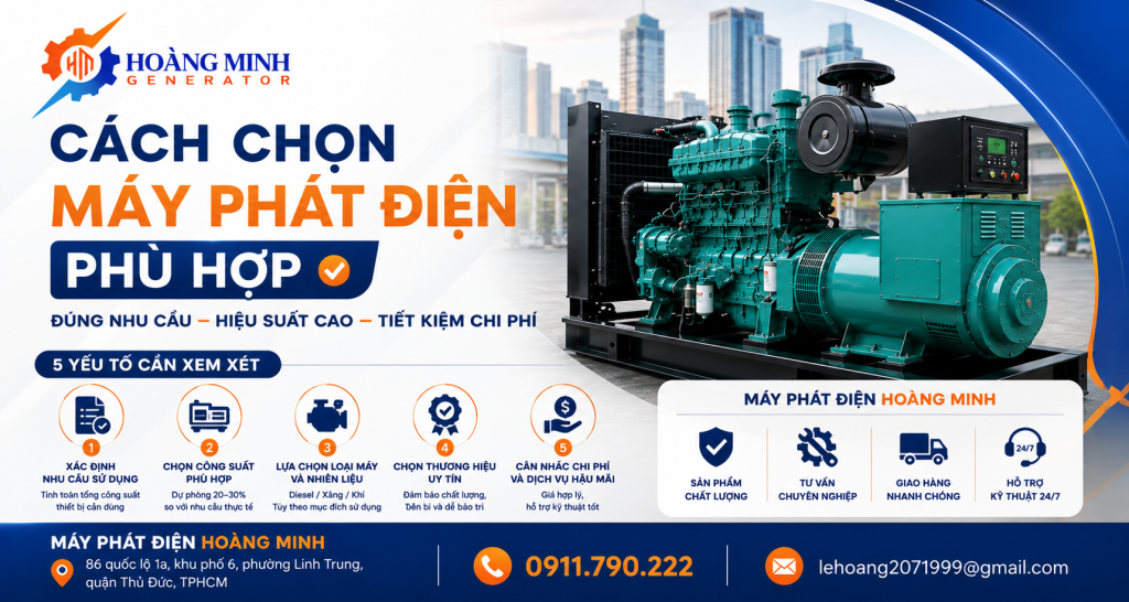 cách chọn máy phát điện phù hợp