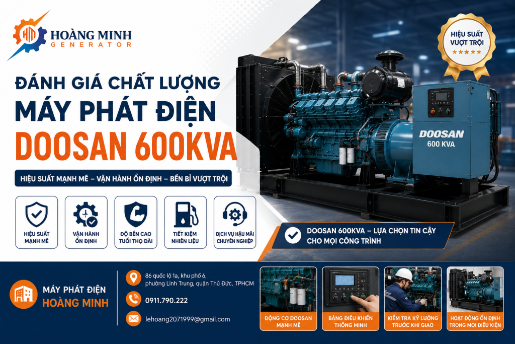 đánh giá tổ máy Doosan 600kVA