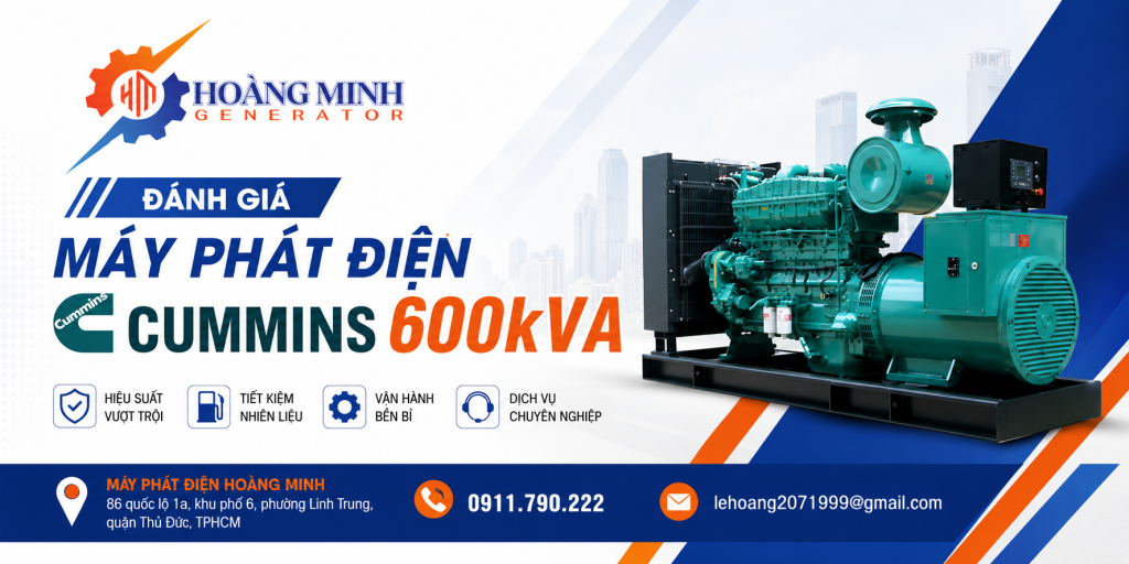 đánh giá máy phát điện Cummins 600kVA