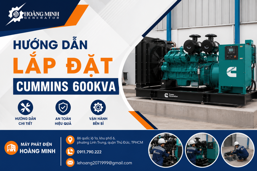 hướng dẫn lắp đặt cummins 600kva