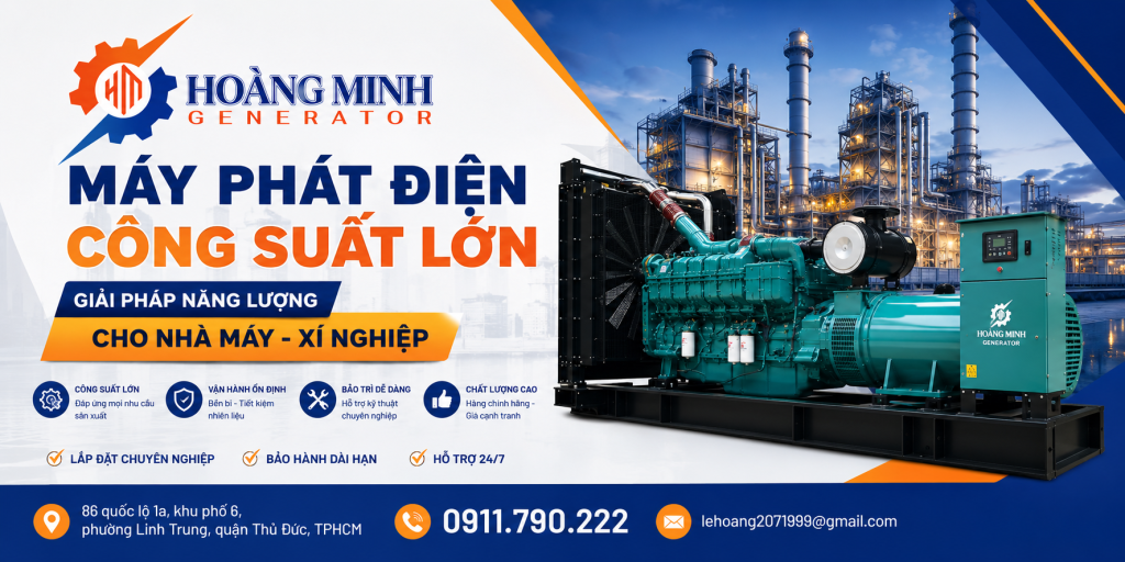 máy phát điện công suất lớn cho nhà máy