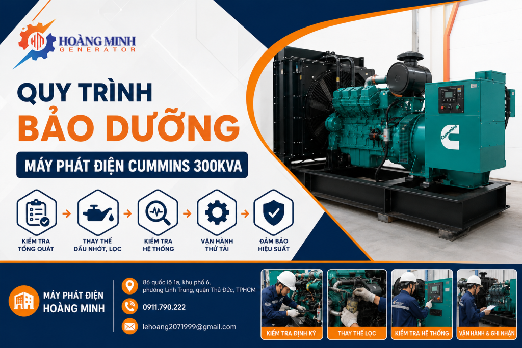 quy trình bảo dưỡng cummins 300kva