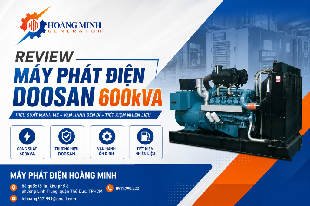 review máy phát điện Doosan 600kVA